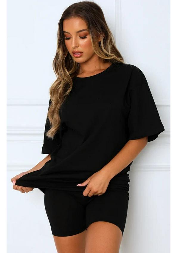 Urban Casual Women's Short Sleeve Pullover and Shorts Set - European Summer Fashion