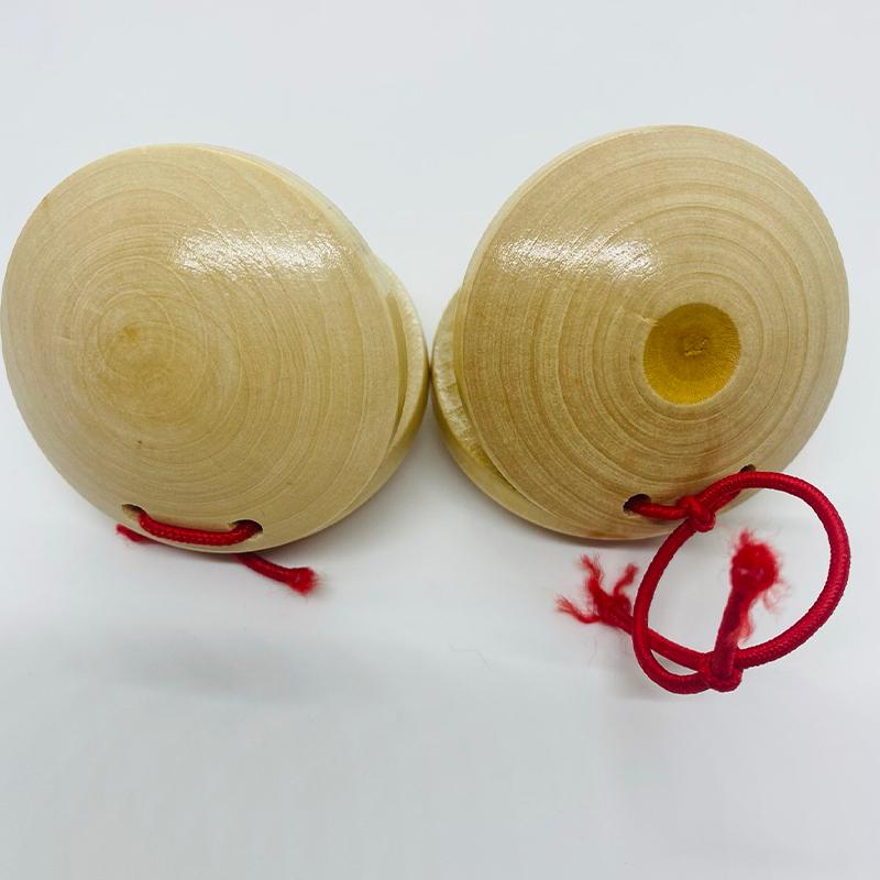 Wooden Castanets Wood Percussion Flamenco Musical Instrument Kids Toddler Toys