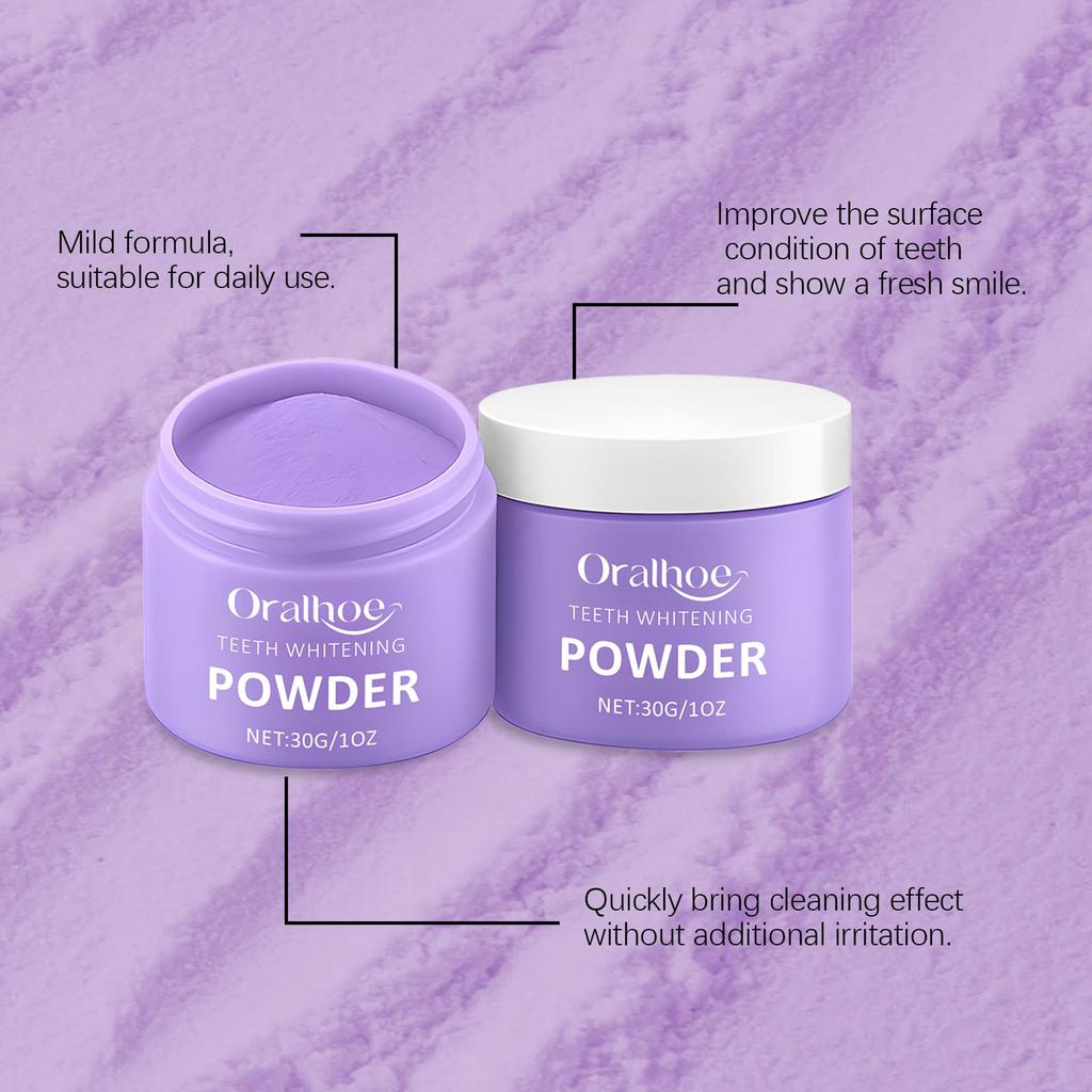 Purple Teeth Cleaning Powder, Fine Texture & Mild Formula, Gentle Teeth Stain & Odor Removal, Daily Oral Care