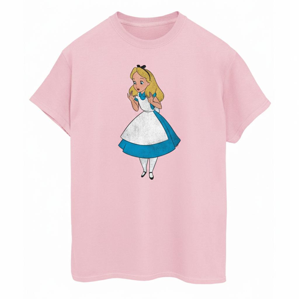 Alice In Wonderland Damska/damska klasyczna bawełniana koszulka typu Boyfriend