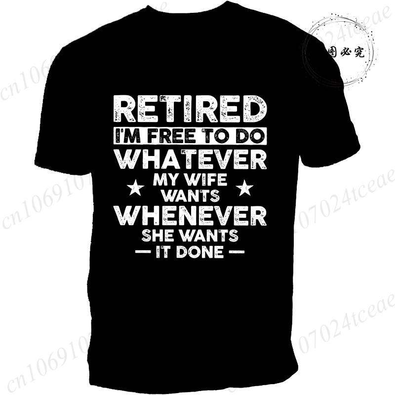 

Мужская забавная футболка на пенсию Одежда Подарок для мужа Вышедший на пенсию Муженек Забавный подарок Рождество День рождения Футболка Одежда 4XL