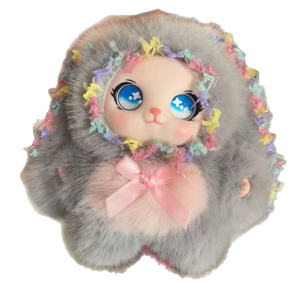 Plush Loli Rabbit Doll, Cute Bunny Plush Pendant, Kawaii Claw Machine Ornament, Bag Charm Gift
