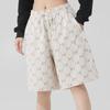 MLB Knitted Breathable Lace-Up All-Over Print Casual Shorts Unisex Shorts 3ASPM0153-50IVS