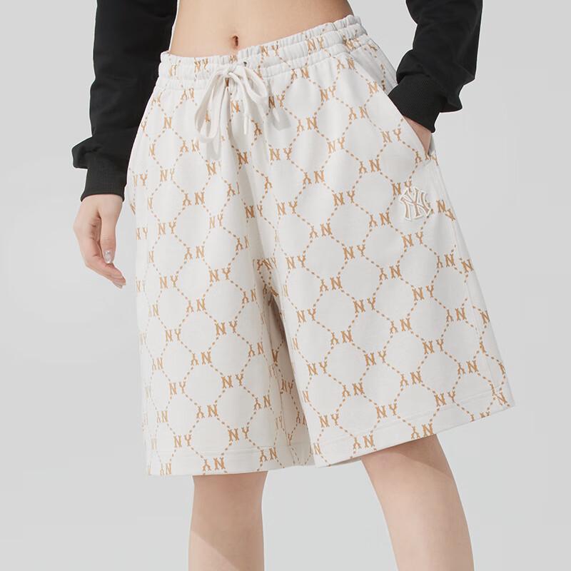 MLB Knitted Breathable Lace-Up All-Over Print Casual Shorts Unisex Shorts 3ASPM0153-50IVS