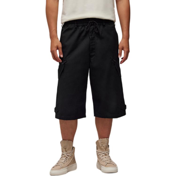 Y-3 Solid Color Elastic Waist Straight Leg Pocket Casual Shorts Men shorts Black IN4347