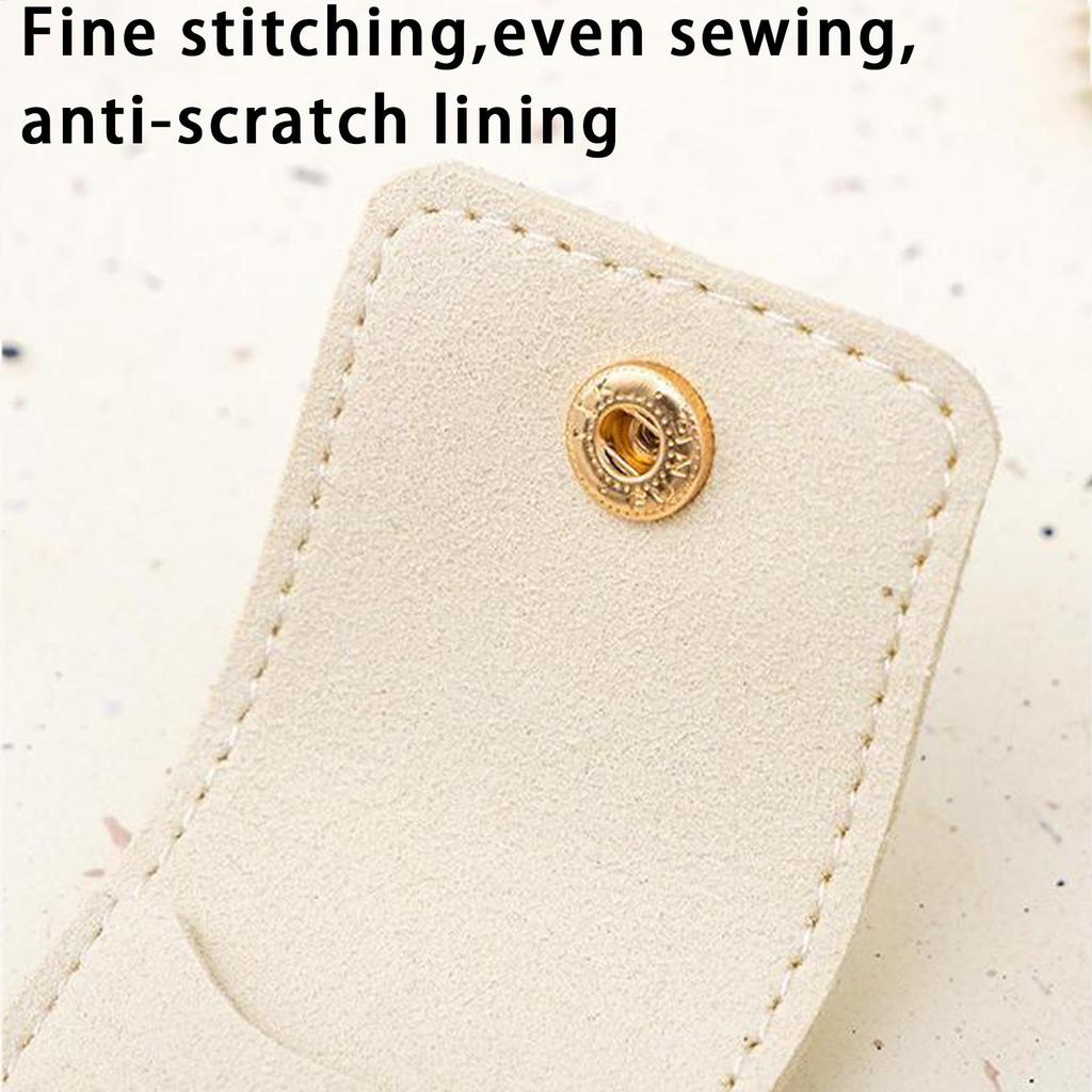 Portable Travel Jewelry Bag Earring Ring Holder Trendy Foldable Divided Case With Buckle Scratch-Proof PU Leather Bag