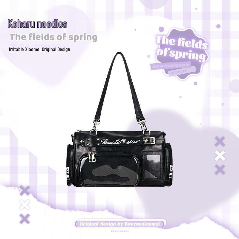 

Xiao Mei Универсальная Повседневная Прозрачная Итабаг: Маленькая бостонская сумка через плечо для погони за звездами No Hidden Compartment чёрный