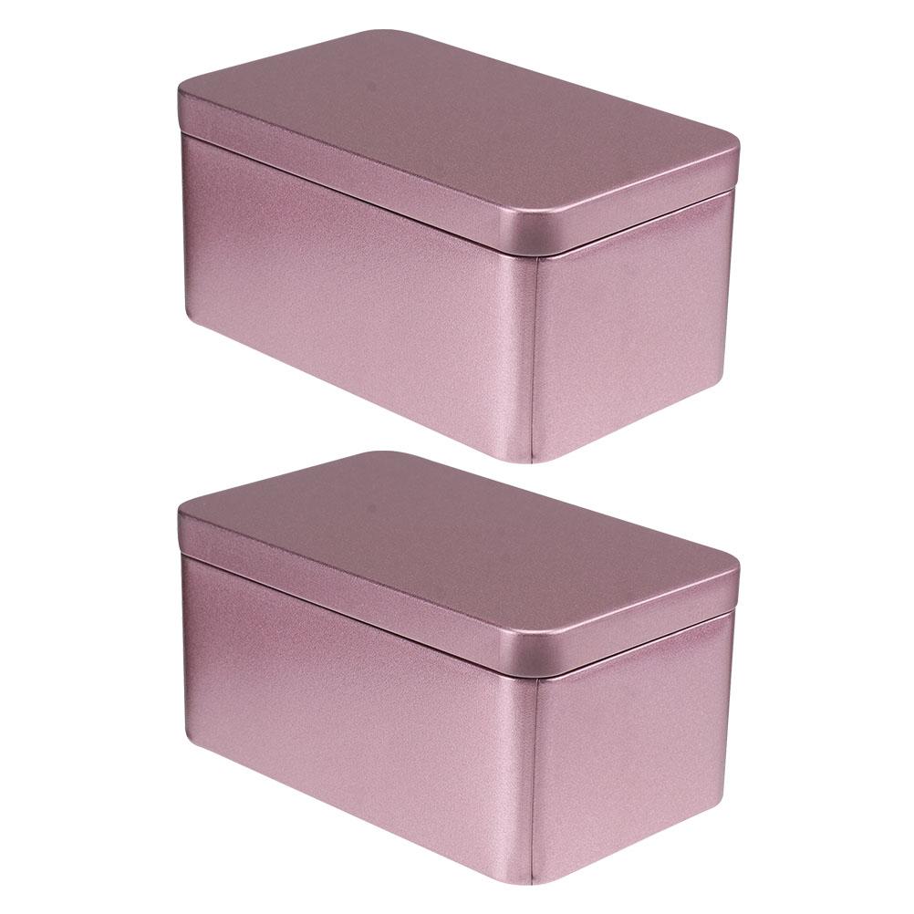 2 Stück Teeaufbewahrungsbox Organizer Halter Weißblech Süßigkeitenbehälter Pfefferminzbonbons Metalldose Rechteckig Reise