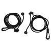 2pcs Set 180cm Kayak Canoe Paddle Leash Clip Stretchable Fishing Rod Tether Holder for Kayaking Surfing Black