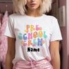 Pre School Crew Print Custom Name Teachers Tee Shirt Personalized Short Sleeve Shirts Pre K TShirt The Best Gifts for Teacher