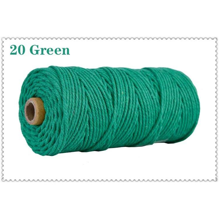 3mm 100% Cotton Cord Colorful Handmade Rope Twisted Macrame String DIY Home Wedding Decoration Supply Film Packaging 100m