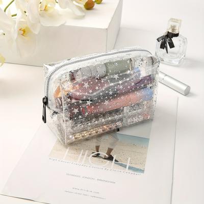 PVC Trendy Star Series Storage Cosmetic Transparent Fashion Square Travel Makeup Bag