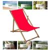 Transat de Jardin pliant en bois de hêtre SPRINGOS® - Rouge - 1 personne - Naturel