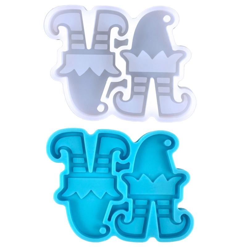 Christmas Elf Shape Pendant Earrings Silicone Mold Suitable for Epoxy Resin Diy Craft Charms Ornament Jewelry Making