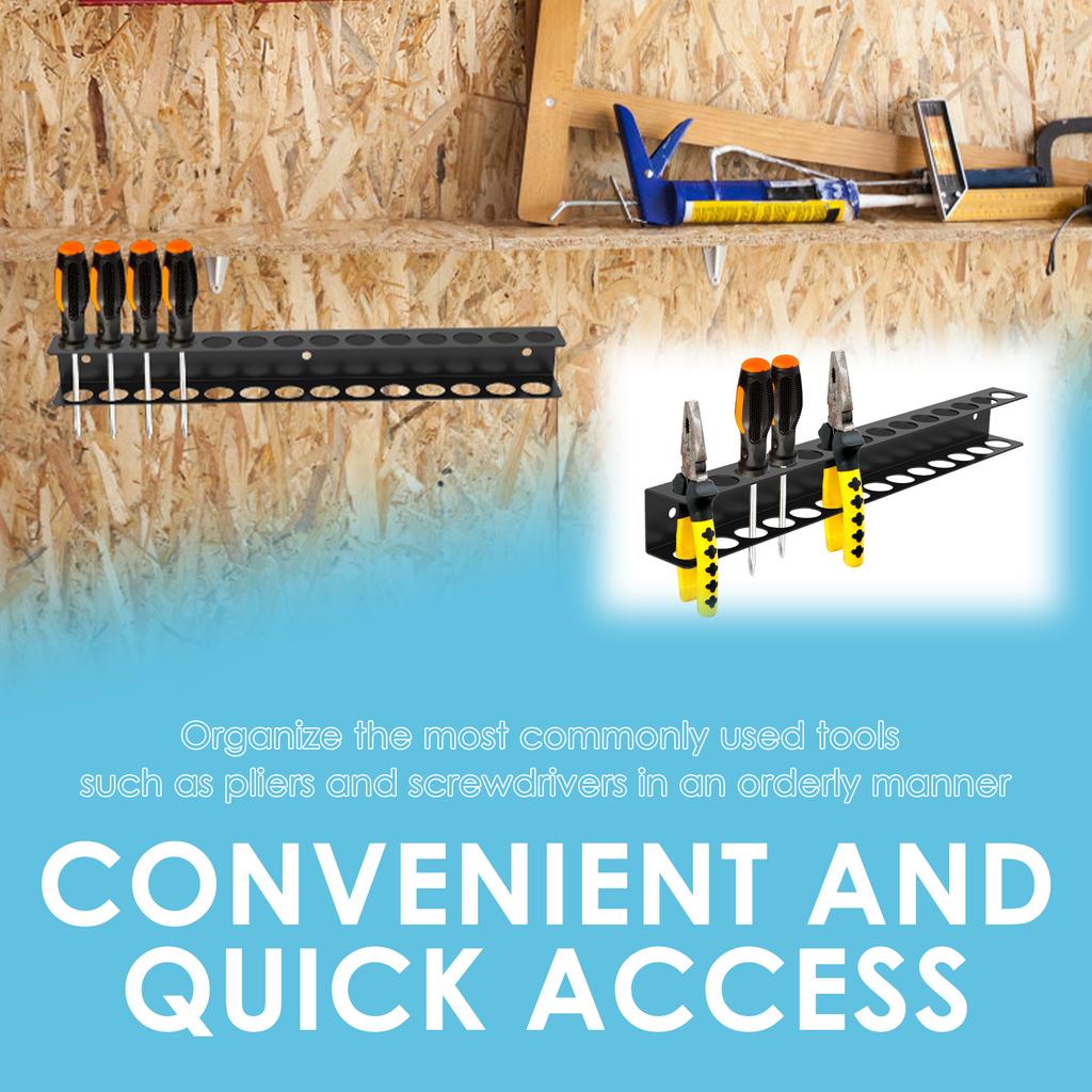 Screwdriver Organizer 14/23 Holes Wall Mounted Screwdriver and Pliers Holder Rustproof Iron Screwdriver Rack Space Saving Wall