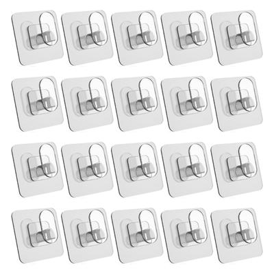 Plastic Adhesive Wall Hooks Heavy Load Capacity Clear Hook For Hanging Towels Utensils Accessories Hanger