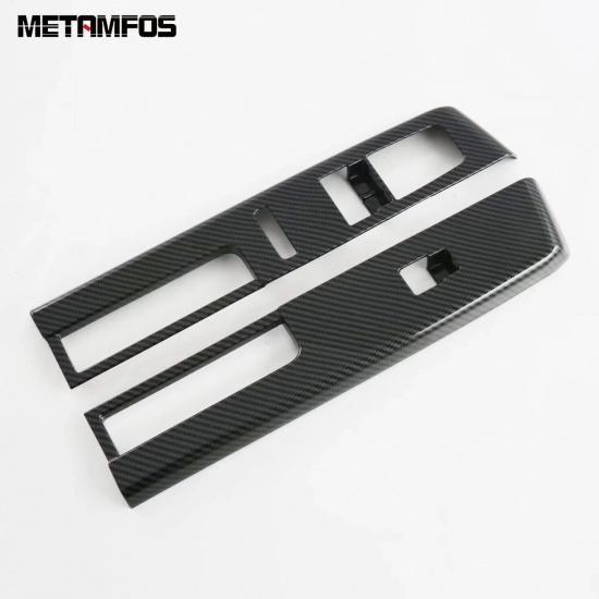 

ide Door Armrest Window Lift Switch Cover Trim For Mitsubishi triton L200 -2025 2026 Carbon Fiber Interior Accessories 2pcs