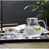 OULOVECO Teapot & Mugs (2 or 4-Piece Set), Heat-Resistant Glass with Strainer, Dishwasher Safe, Stylish, Simple, Nordic Gift, Pitcher, Water Jug,