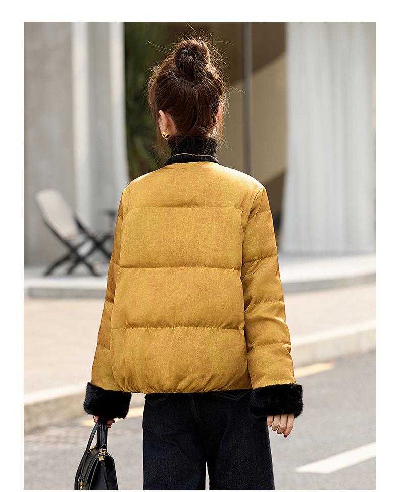 2024 Women's Small Loose Round Neck White Duck Down Jacket - Warm Winter Fashion Coat