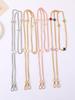 Minimalist Ins Colored Crystal Clover Mobile Pendant Metal Crossarm Chain Detachable Long Bag Hanger With Transparent Card