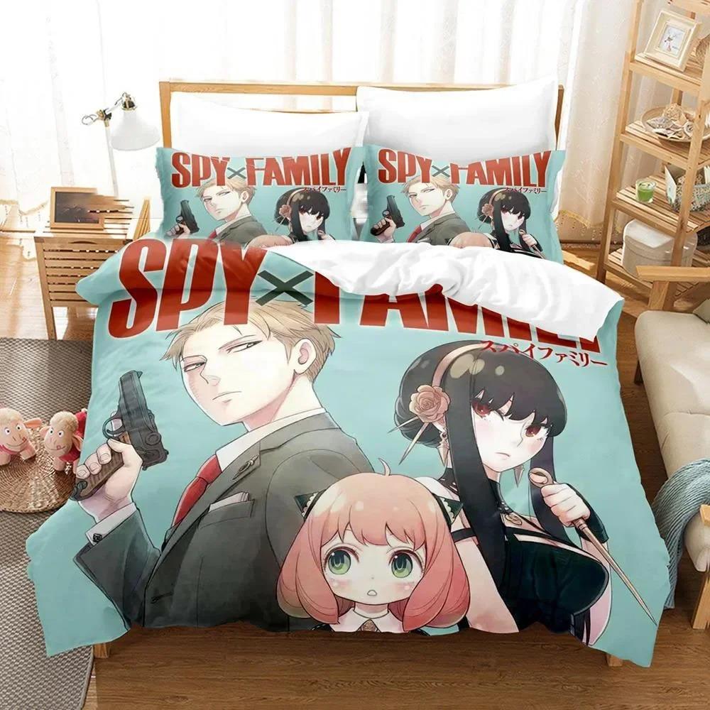 Anime Spy X Family Anya Beding Set 3D Printed Suitable for Bedrom Soft Durable Quality Duvet Cover Set With Pilowcases Children Kids Home Textile
