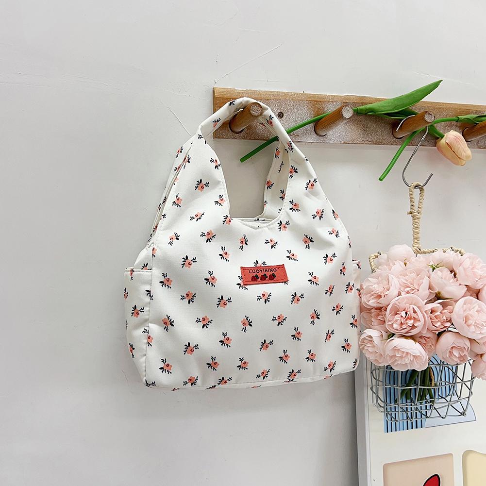 Lunch Bag for Women Men Reusable Lunch Tote Bag Cute Floral Lunch Box Zipper Lunch Container for Home School Office Outdoor Use