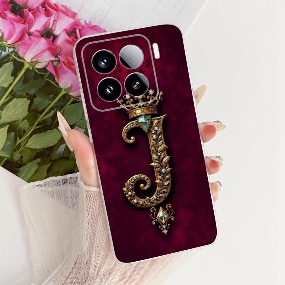 For Xiaomi Mi 15 Pro Case Luxury Crown Letters Cover Clear Silicone Soft Slim Phone Case For Xiaomi 15 Pro Mi15 Pro Fundas Coque