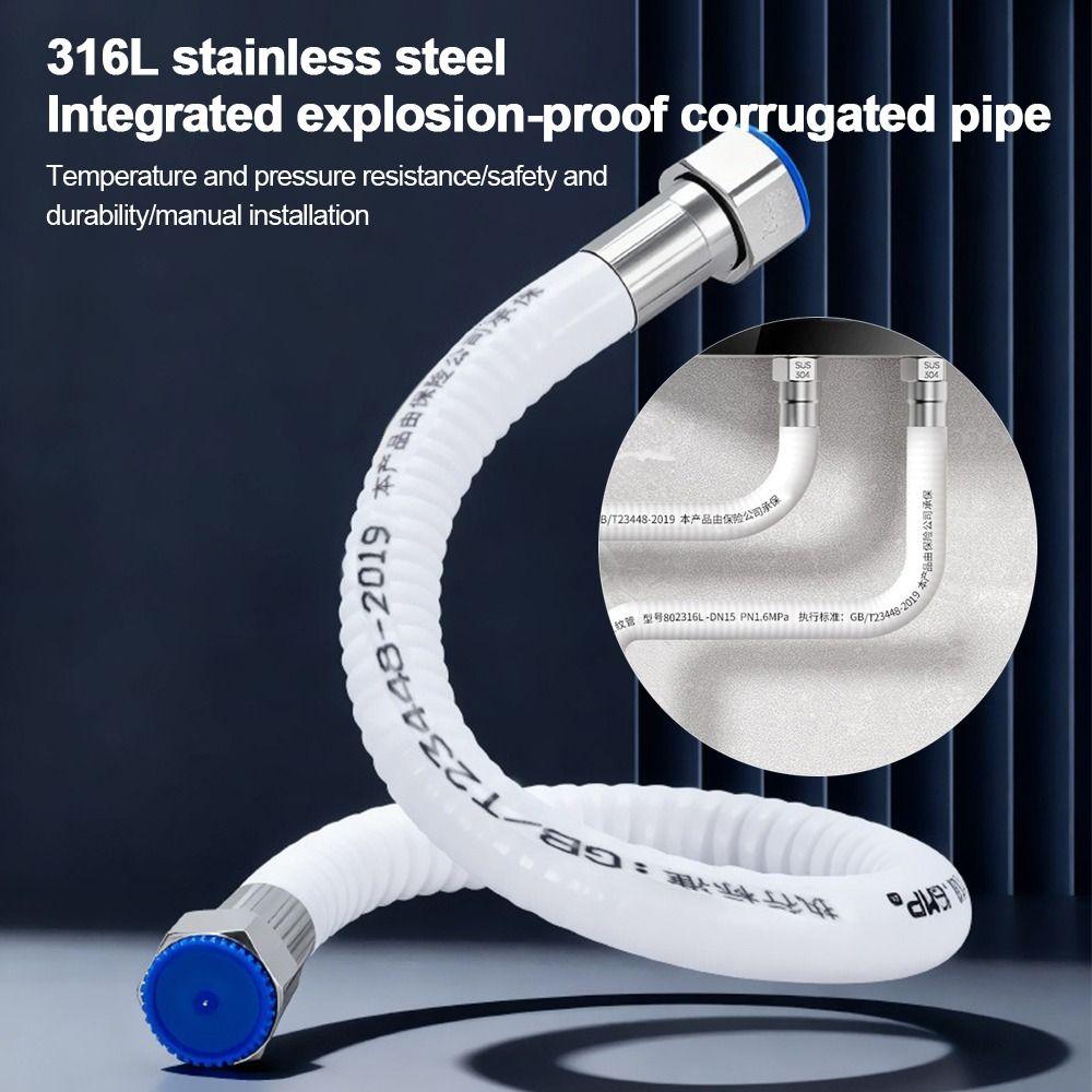 Stainless Steel Stainless Steel Corrugated Hose 20-150cm Thickened Design Water Heater Connector Hard Pipe Corrugated Pipe