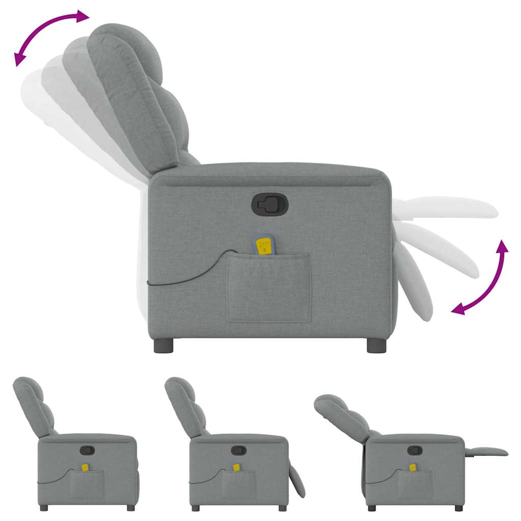 Massage Chair Light Grey Fabric