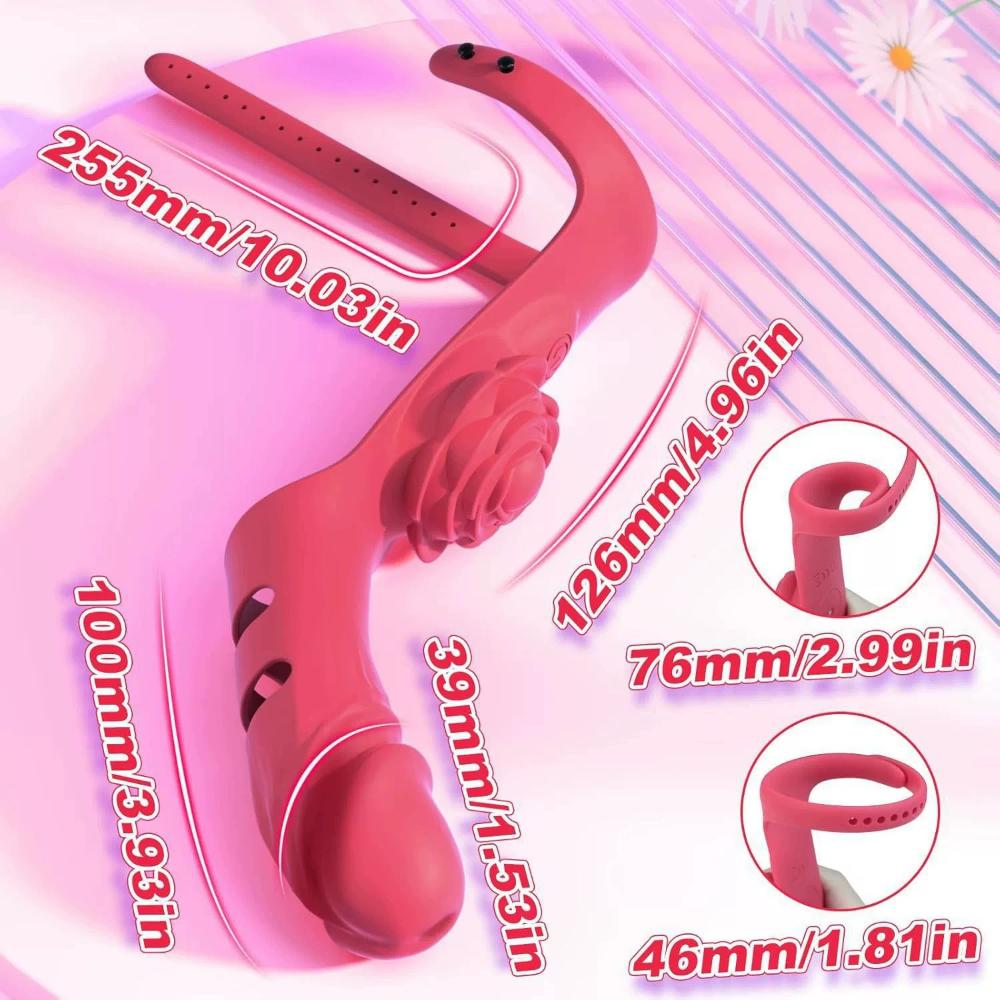 Rose-Shaped G-Spot Vibrator - Realistic Tongue & Finger Massager for Women, Clit Stimulator with 9 Vibration Modes, Adult Sex Toy