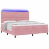 LED Boxspring Bed with Headboard Pink 200 X 200 Cm Velvet