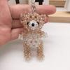 Keychain Pendant, Cartoon Bear Handcrafted Metal Keychain with Glossy Realistic Surface, DIY Animal Beading Kit for Backpack or Handbag
