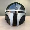 Handmade Steel Mandalorian Style Helmet – Wearable Metal Cosplay Armor, Gothic Black Warrior Helmet, Collector Gift