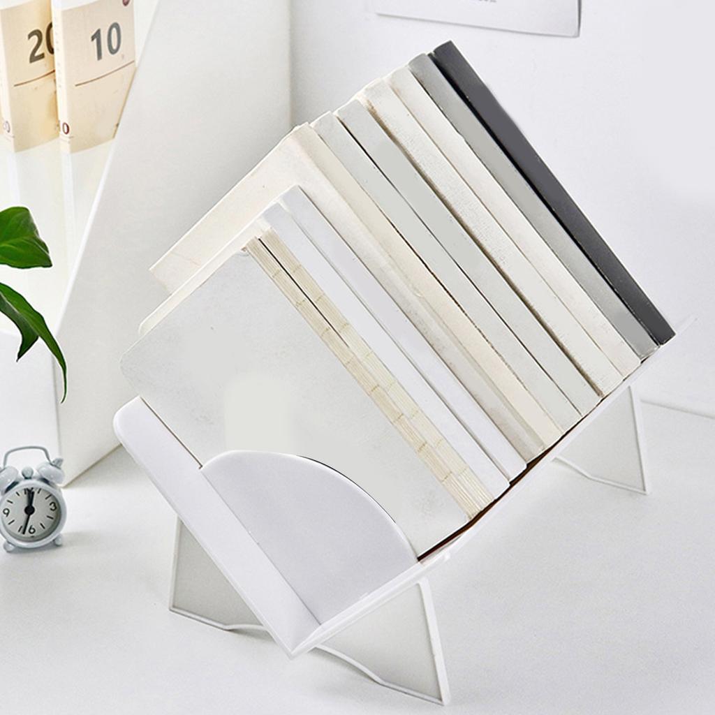 Desktop Small Bookshelf Simple Large Capacity Plastic Tilted Desk Book Storage Rack for Home