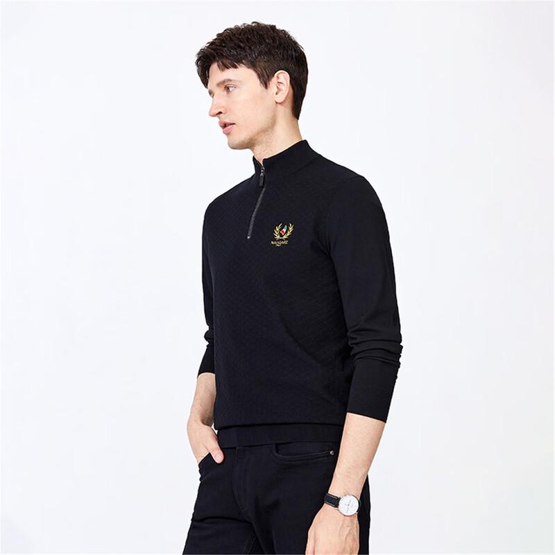 Navigare Men's Long-Sleeve Half-Button Mock Neck Sweater