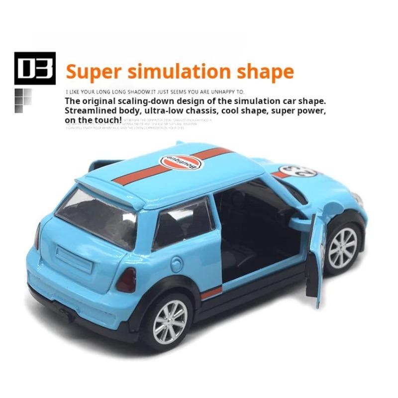 1/32 Scale Alloy Model Mini Painting 53 Racing Classic Model Pocket Toy Pull-Back Door Car Model Children's Toy