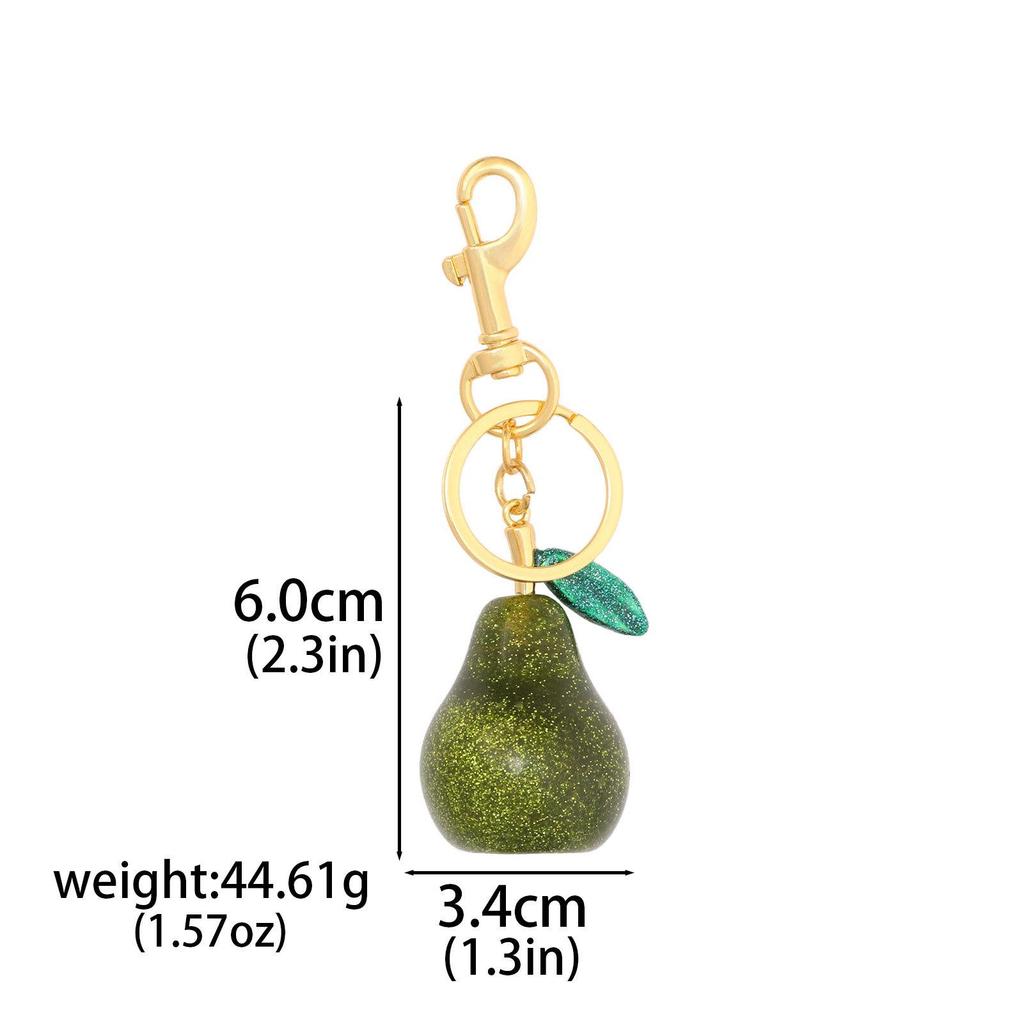 Xiyin Strass Emaille Frucht Schlüsselanhänger - Zitrone, Kirsche, Erdbeere Taschenanhänger Geschenk