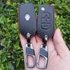 BGO1 Leather Key Case Cover Fob for Renault Logan 2 Stepway Sandero Duster 2019 2020 Holder Keychain Protection Shell Car Accessories