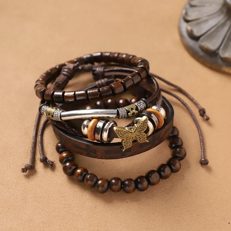 Handmade Bohemian Exotic Bracelet Retro Men's and Women's Woven Multi-layer Stacked Bracelet Niche Hand Rope
