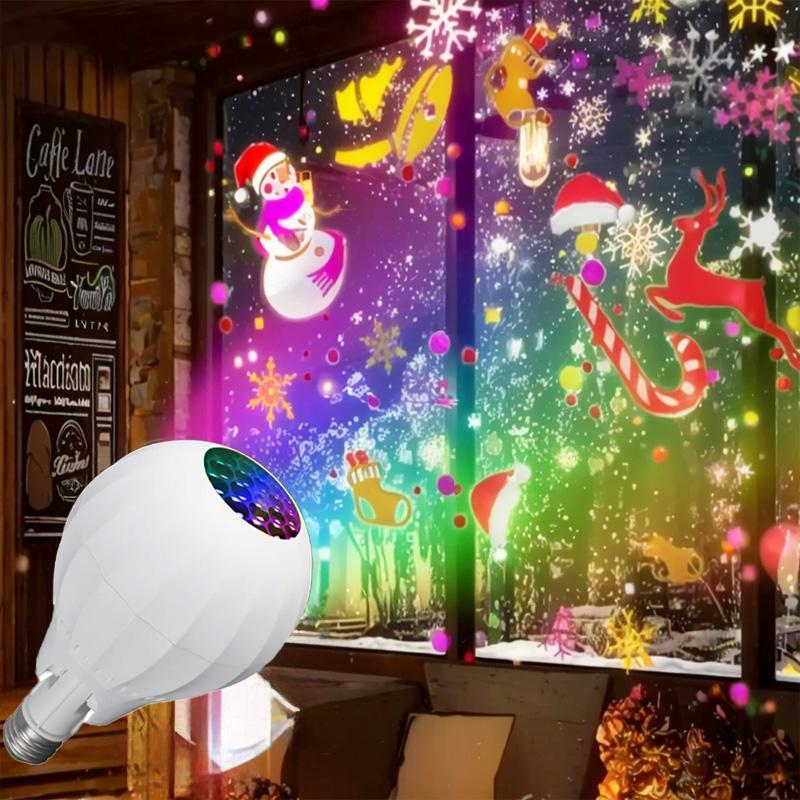 Christmas Window Projector LED Snowflake Snow Elk Laser Projector 16 Patterns Projection Lamp Xmas Party Home Door Decoration