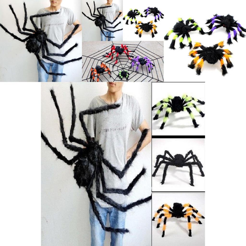 Decor de Halloween Păianjen Negru Înfricoșător Calitate Înaltă Recuzită Casă Bântuită Lat 30-125cm