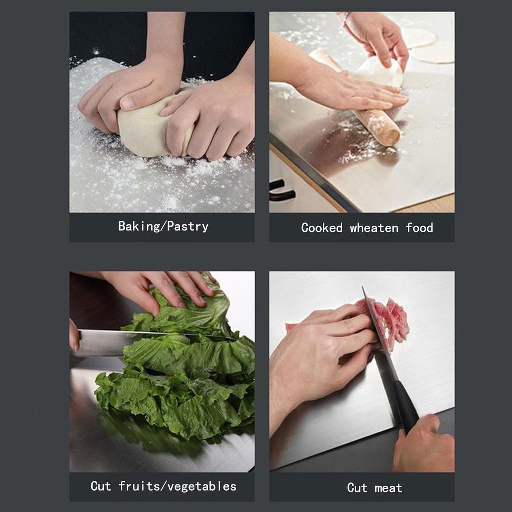 Stainless Steel Cutting Boards for Kitchen,Baking Board,Pastry Board,kneading Panel - Suitable for Cutting Vegetables, Fruits, Meat,bread - Easy To