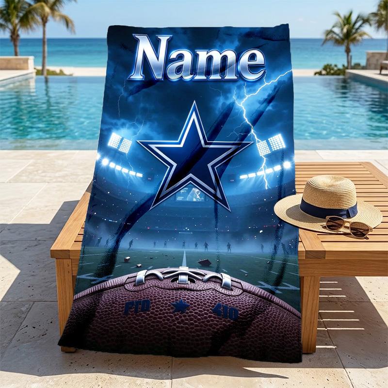 Personalized Name Cowboys Game Day printed beach towel,a quick-drying, absorbent mat suitable for the beach, pool, gym, and travel fans gift 93