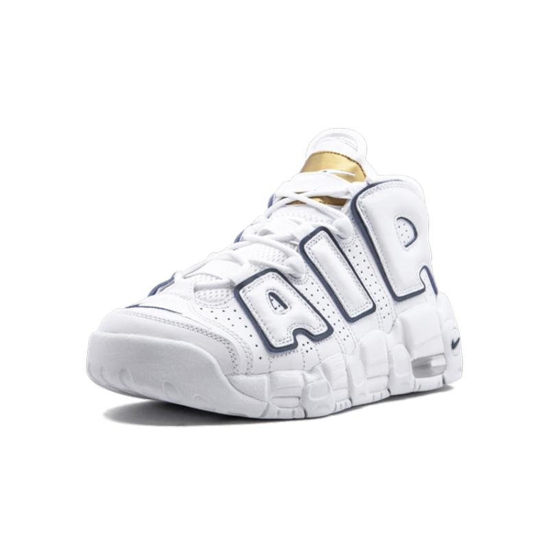 Nike Air More Uptempo White Midnight Navy GS Sneakers 415082-109