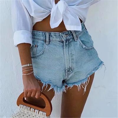 Spring And Summer New Style Spicy Girl Fashion Fringed Tight Denim Shorts European And American Fashion Denim Hot Pants