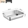 Rectangular Stainless Steel Fresh-keeping Box with Lid for Home and Commercial Use - Ideal for Refrigerator Storage, Meal Prep, and Cafeterias.