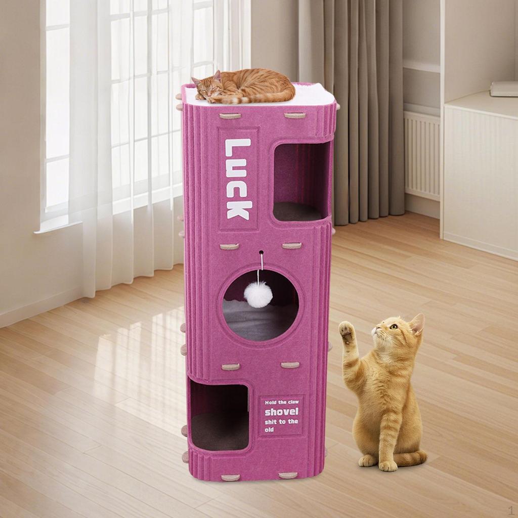 Katzenkletterhaus Baum Tragbar Ruhe Haustierbedarf Tunnel Aktivität Stabil Schlafen