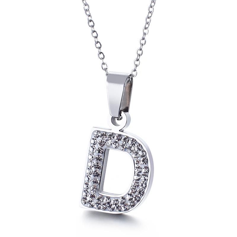 Kjede med anheng med diamantalfabet for kvinner - Personlig DIY chokerkjede