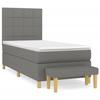 Maison Exclusive - Sommier à lattes de lit avec matelas Gris foncé 90x200 cm Tissu