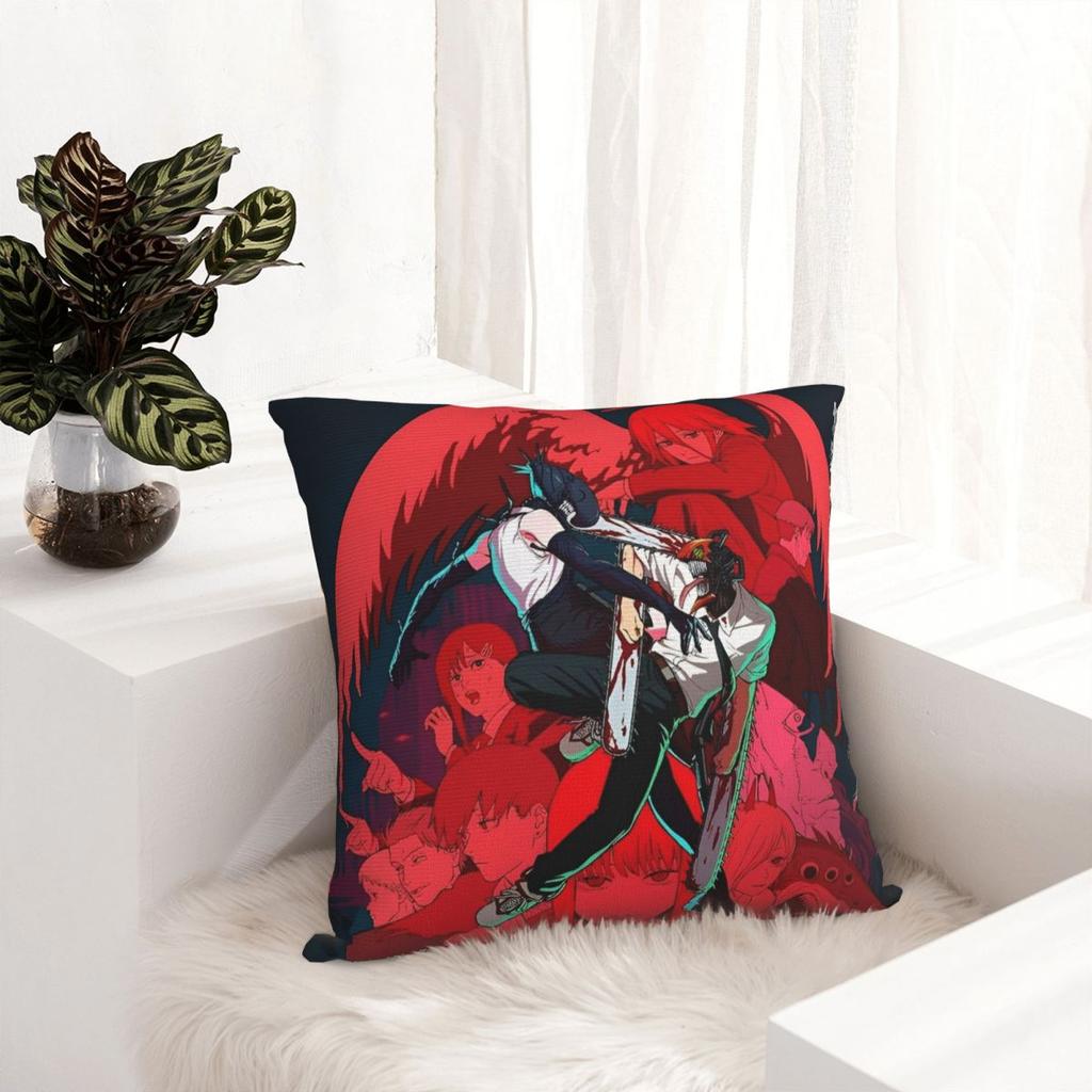 Chainsaw Man Reze Square Pillow Case Anime Movie Cushion Cover Awesome Decor Pillowcover For Home 18"